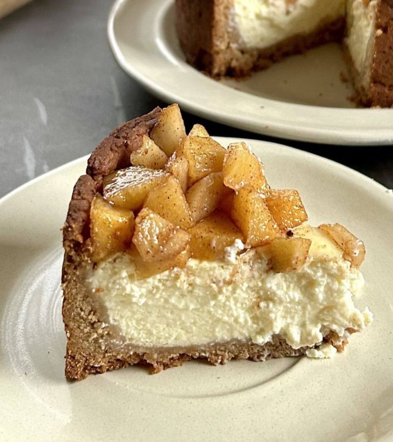 Cheesecake mele e cannella con yogurt greco 0%