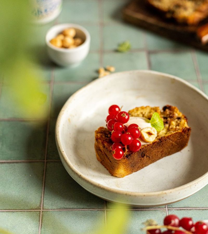 Banana bread con yogurt alla nocciola