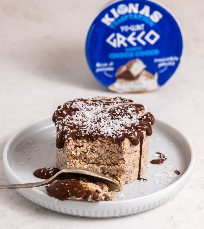 Semifreddo con avena e yogurt greco al choco cocco