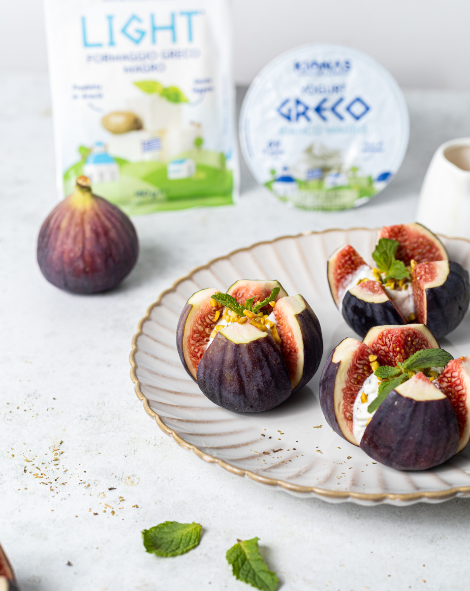 Fichi Ripieni con crema di formaggio light greco, yogurt e miele