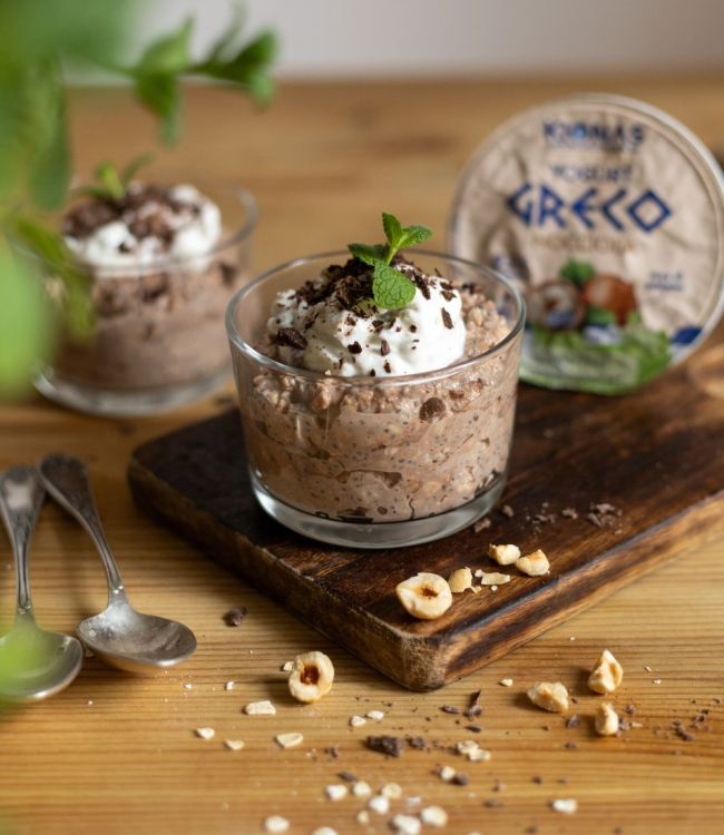 Overnight Oats con yogurt alla nocciola