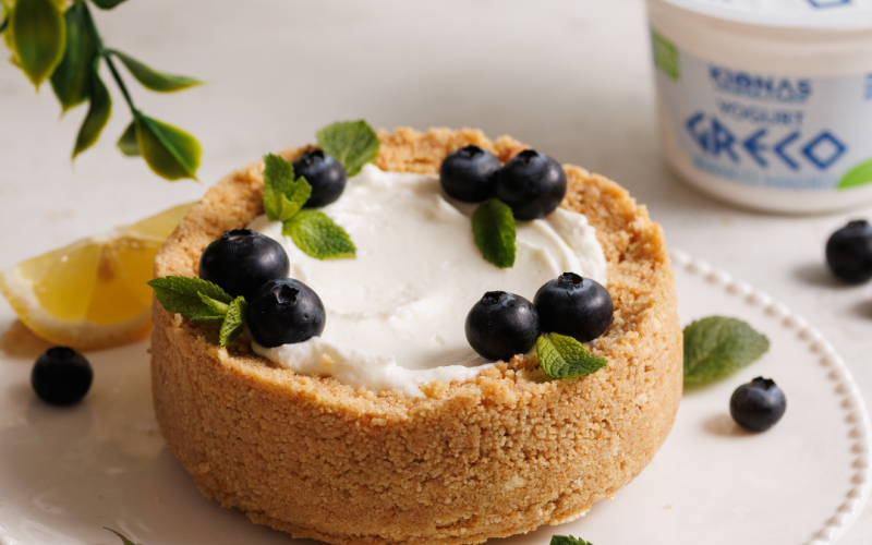 Cheesecake yogurt greco e mirtilli