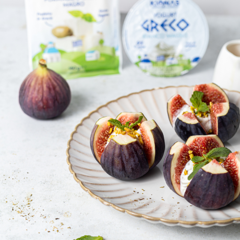 Fichi Ripieni con crema di formaggio light greco, yogurt e miele