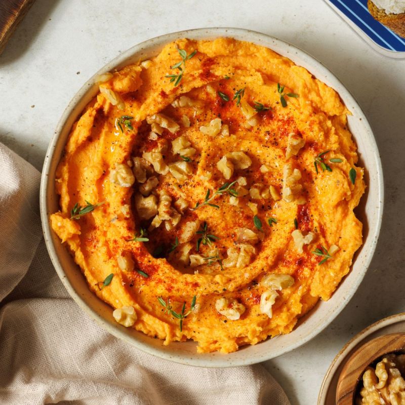 Crema di patate dolci e spalmabile con feta