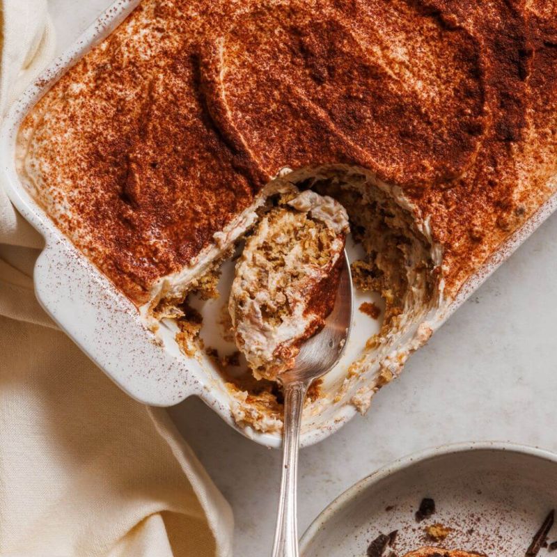 Tiramisù alla zucca con yogurt greco al caffè e cioccolato
