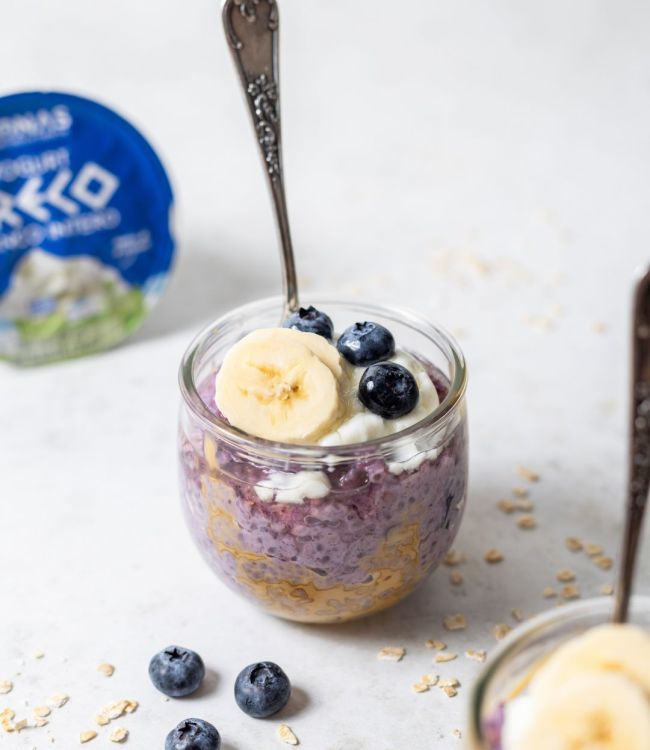 Porridge ai mirtilli e burro d’arachidi
