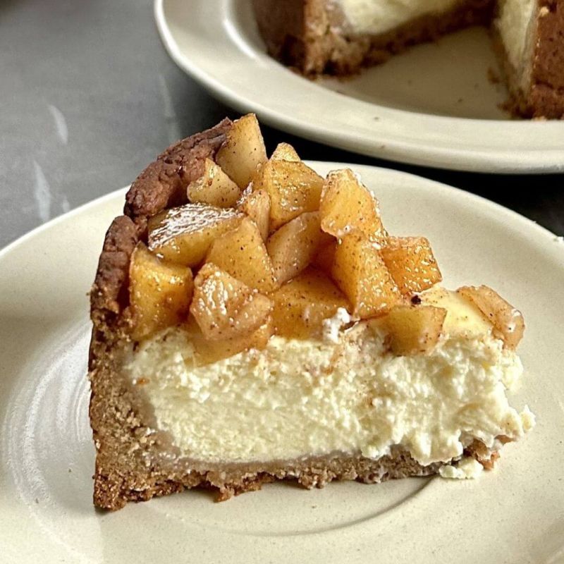 Cheesecake mele e cannella con yogurt greco 0%