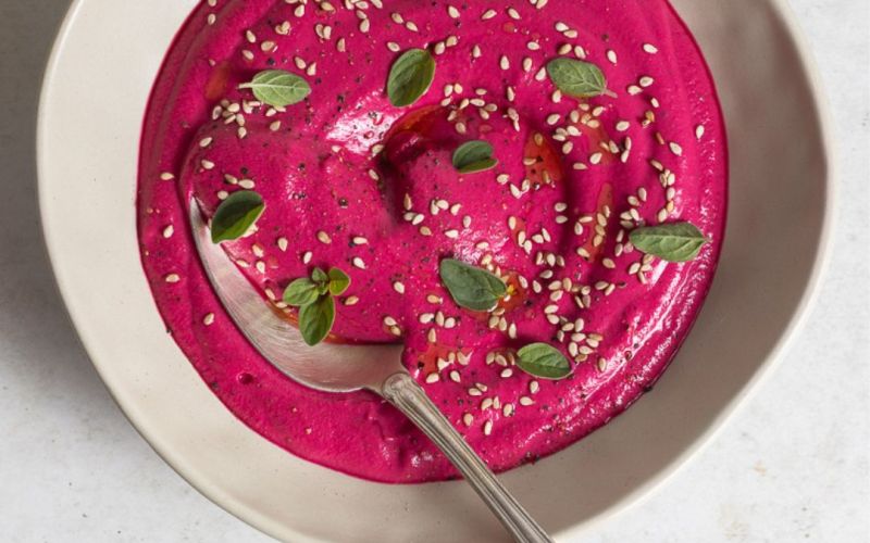 Crema di barbabietola e formaggio greco light