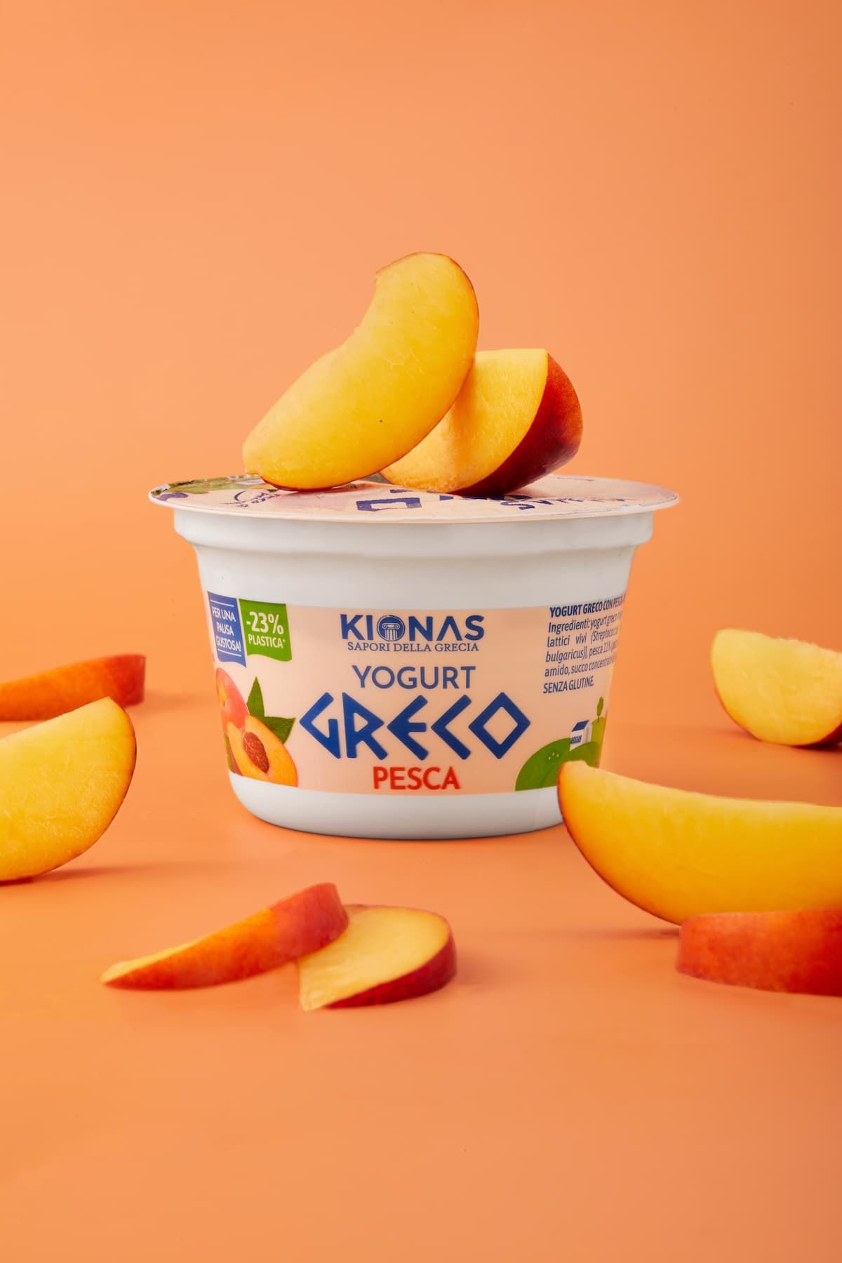 Yogurt Greco Pesca Kionas - Un’esplosione di frutta autenticamente greca!