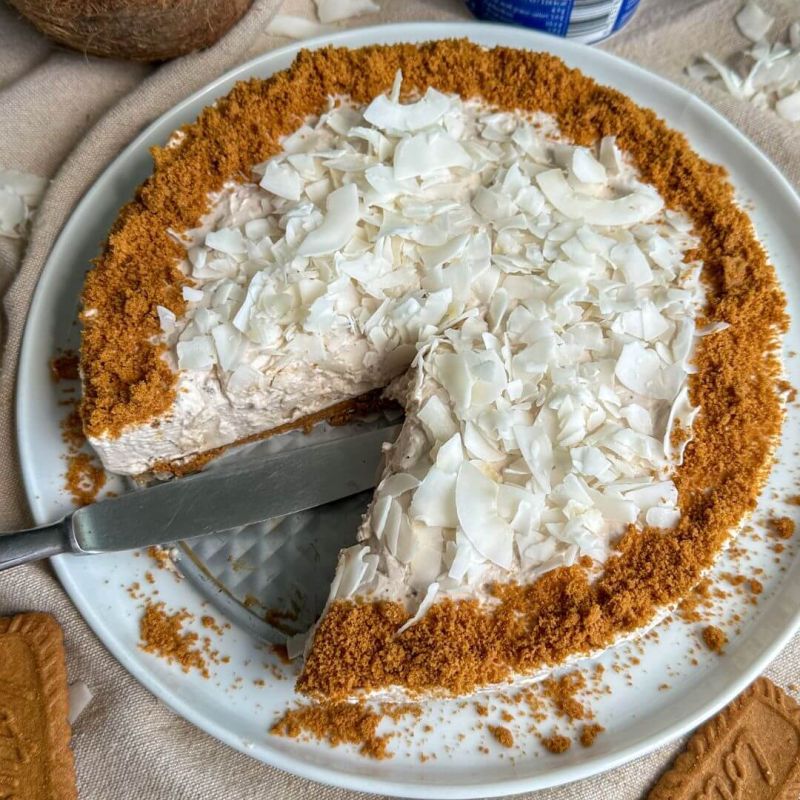 Cheesecake al choco cocco e biscotti Lotus senza cottura