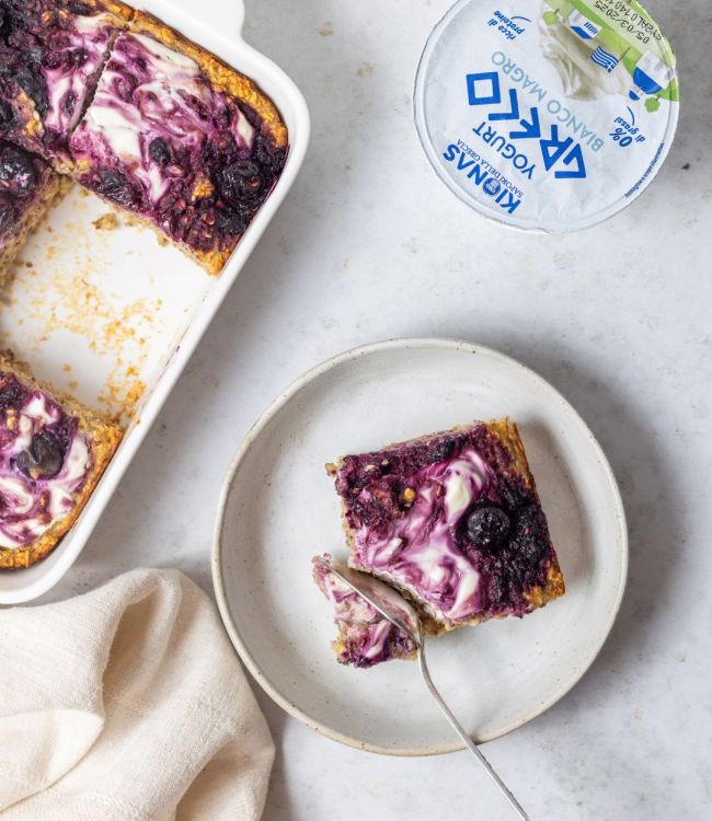 Baked Oats con yogurt magro