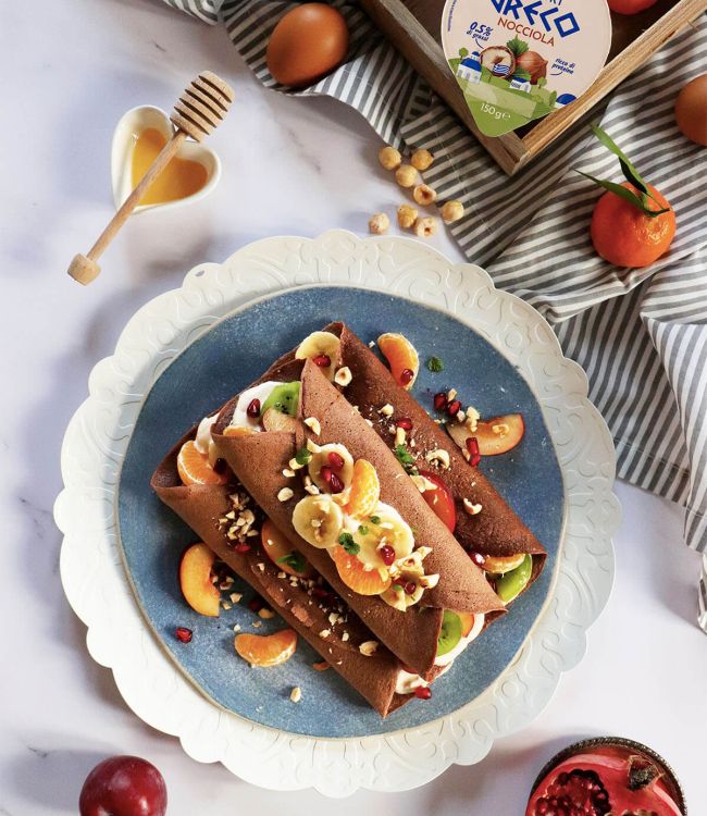 Ricetta per Wrap Proteico al Cacao e Yogurt Greco alla Nocciola