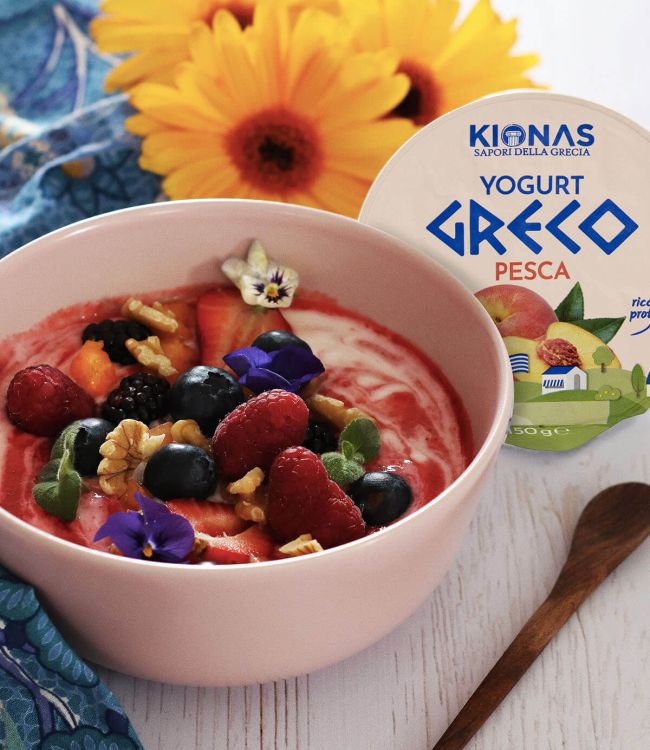 Fruit Bowl con Yogurt Greco alla Pesca