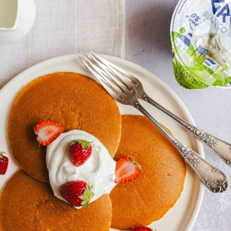 Pancake yogurt e fragole