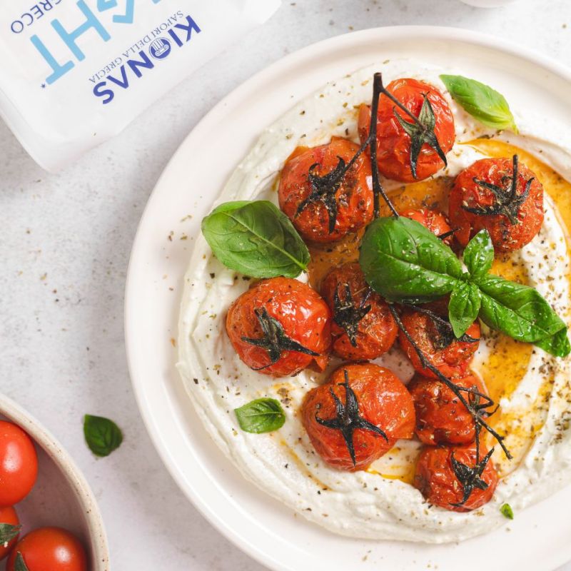 Crema di formaggio greco light e Pomodorini al Forno