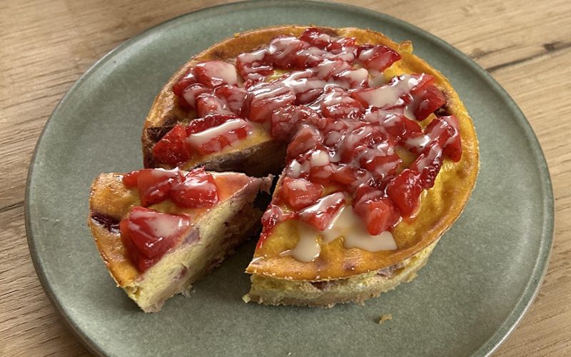 Cheesecake fit monoporzione alle fragole