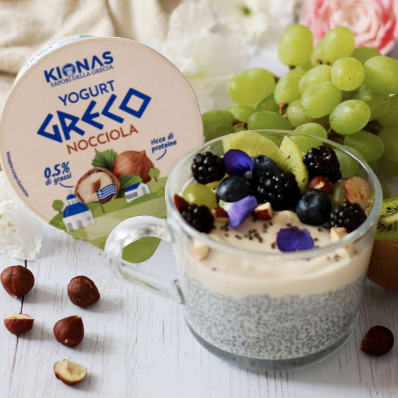 Chia pudding con yogurt alla nocciola