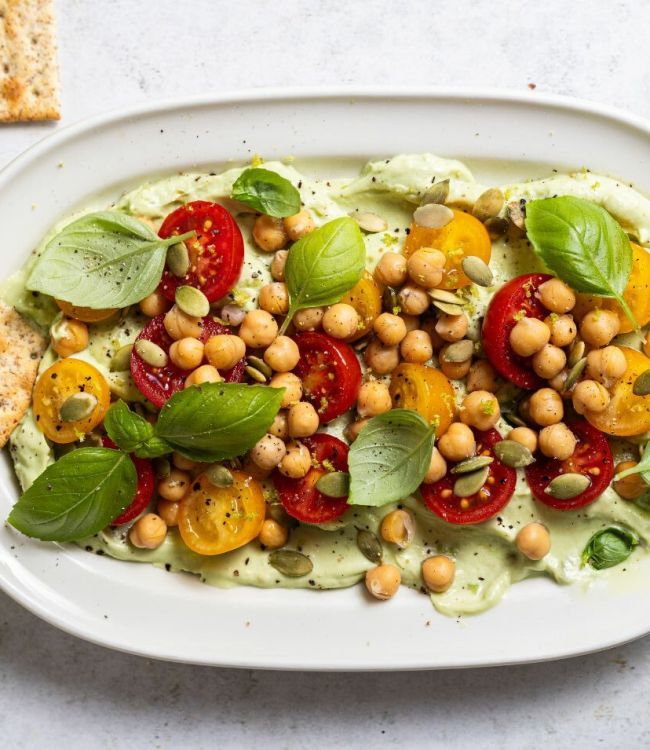 crema di avocado e yogurt greco antipasto proteico