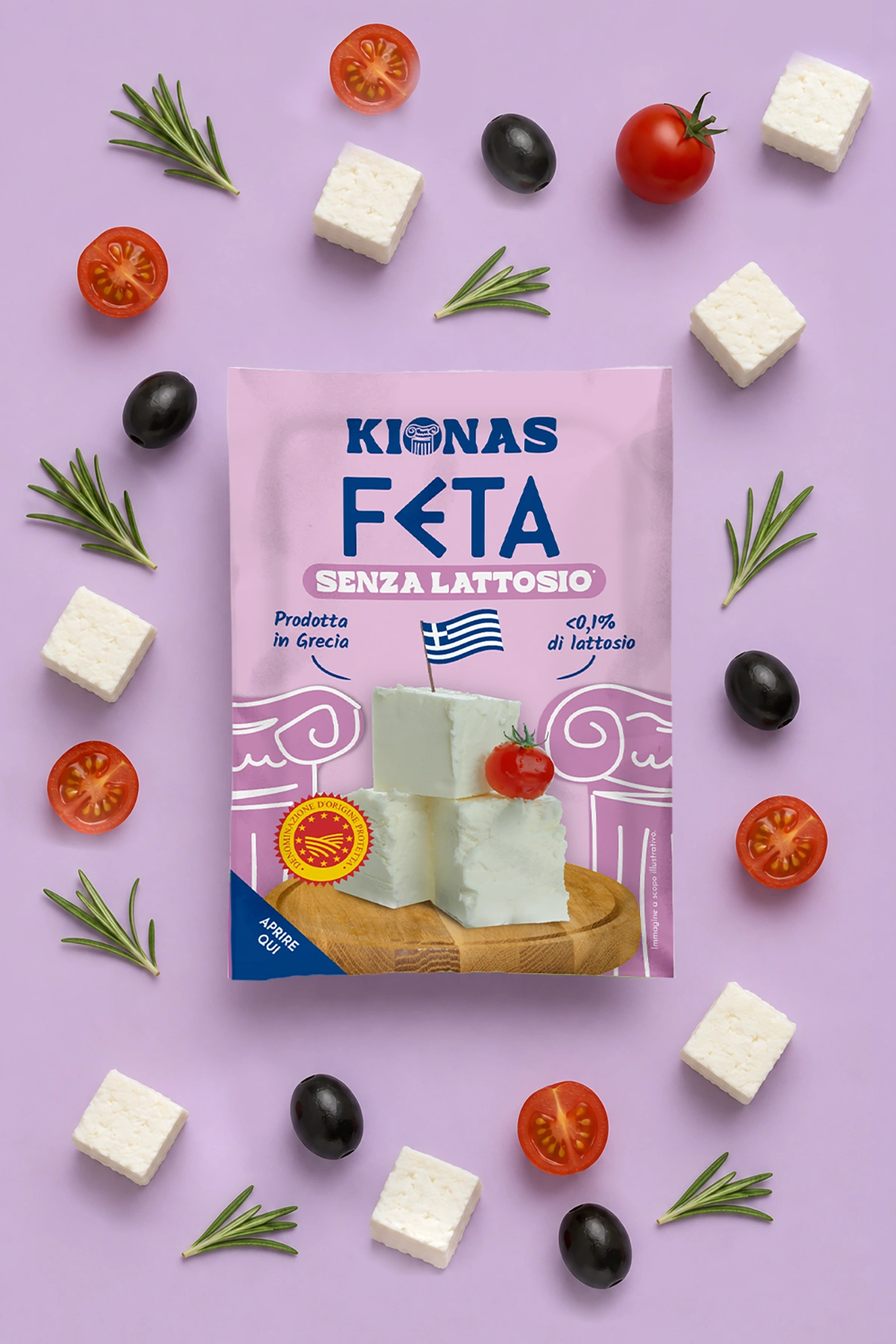 Feta DOP Senza Lattosio 150g Kionas - alternativa perfetta per chi cerca il gusto autentico della Grecia senza lattosio.