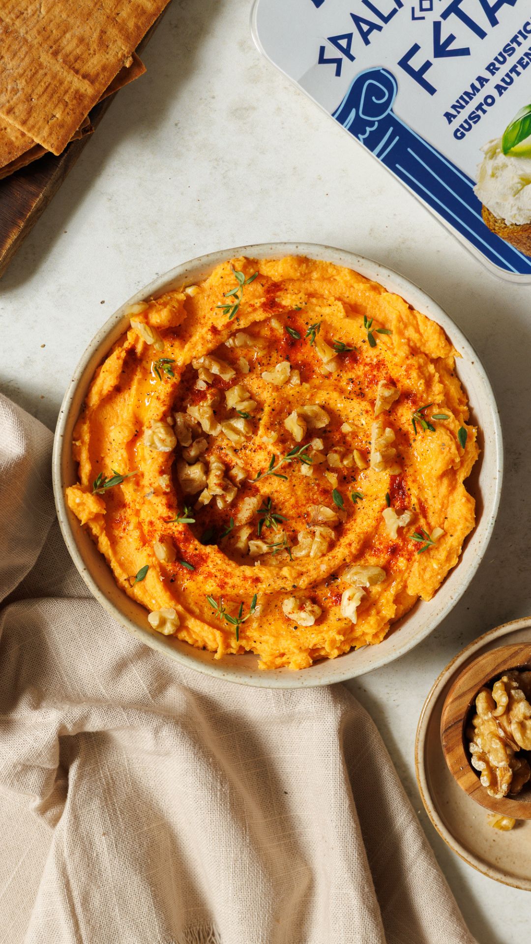 Crema di patate dolci e spalmabile con feta