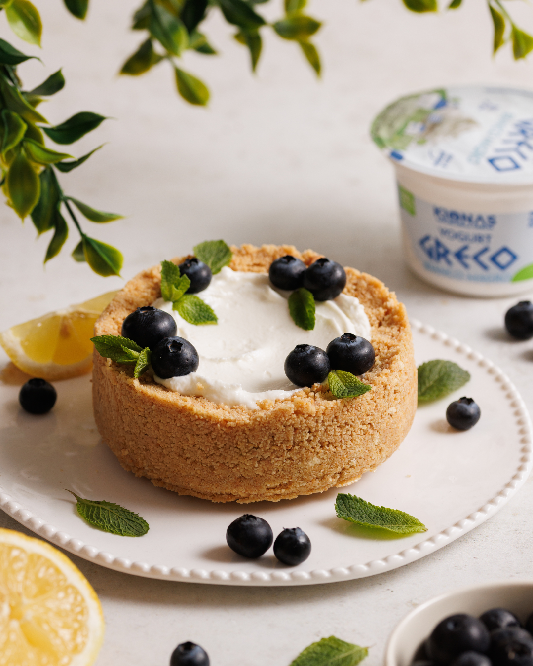 Cheesecake mirtilli e menta